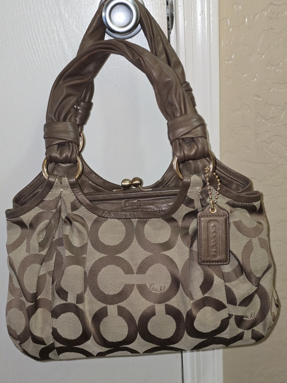 Coach Y2K Parker Hobo Brown Signature Canvas Shoulder Bag